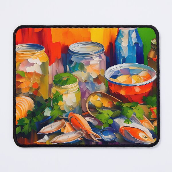 Item preview, Abstract Seafood Dinner. Colourful Food Composition. designed and sold by FewBits.