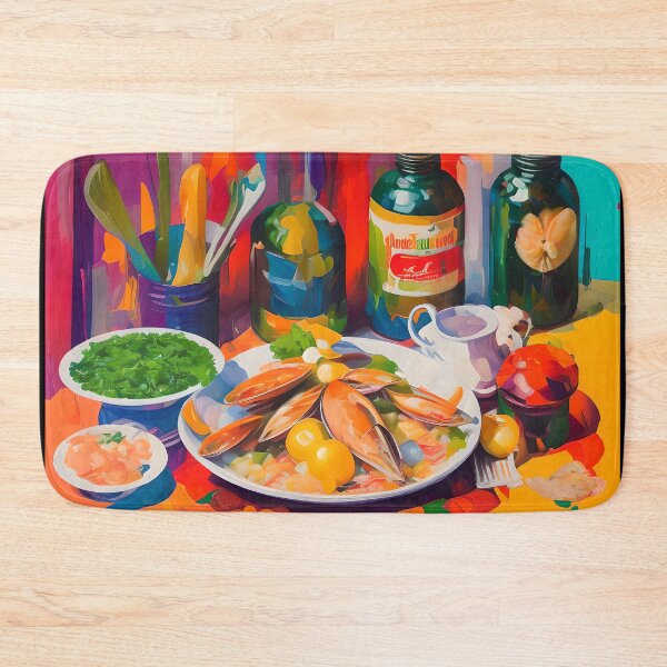Item preview, Abstract Seafood Dinner. Colourful Food Composition. designed and sold by FewBits.