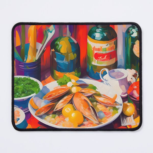 Item preview, Abstract Seafood Dinner. Colourful Food Composition. designed and sold by FewBits.