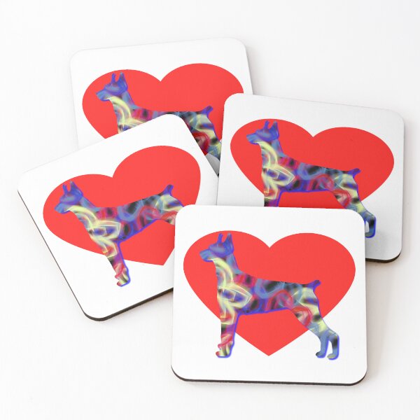 Item preview, I Heart My Doberman Pinscher Dog Neon Butterflies Silhouette  designed and sold by AMSonArt.