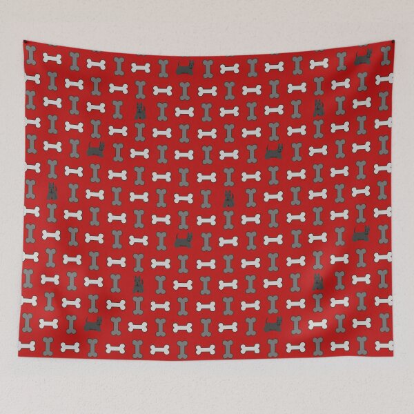Item preview, Scotties with doggie bones pattern designed and sold by FringyGingy.