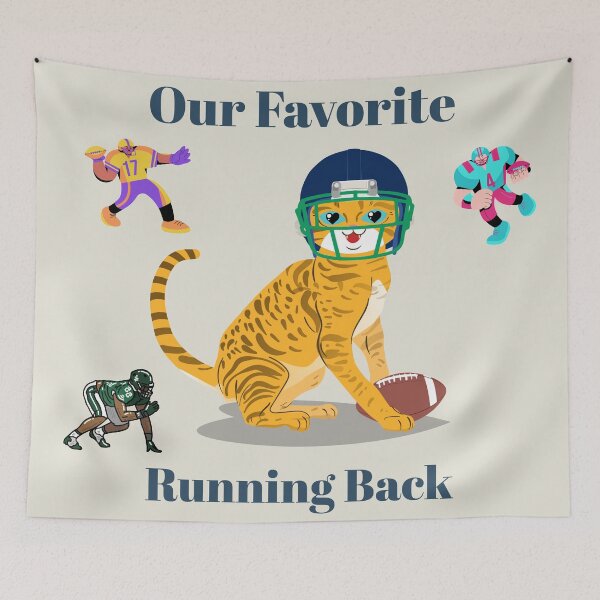 Item preview, Our Favorite FOOTBALL CAT Running Back designed and sold by LGMmugsdesign.