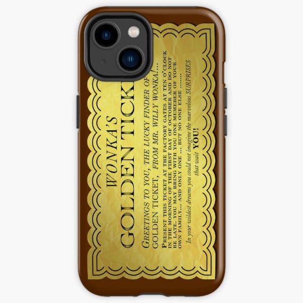 Willy Wonka Chocolate Bar With Golden Ticket Inside Wonka Bar case cover  fits iPHONE 4 5 6 7 for Samsung Galaxy S7/S6/S8/S5