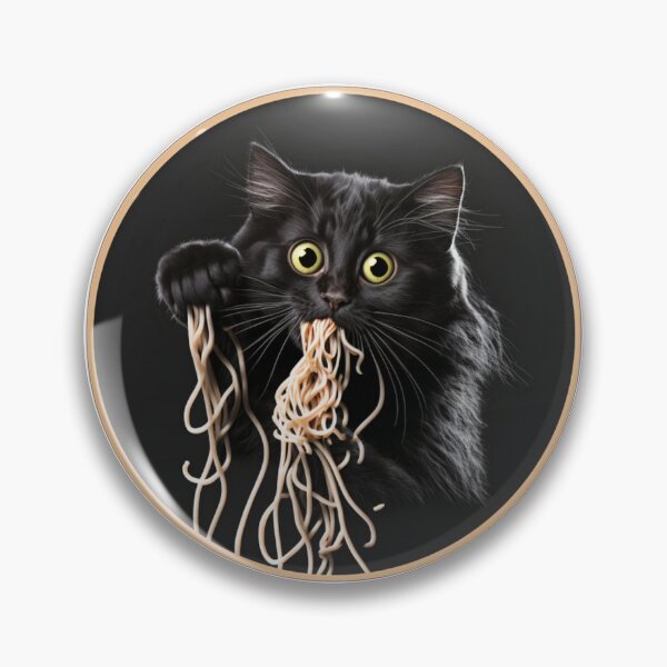 Item preview, Black Cat Eats Spaghetti designed and sold by Healio2.