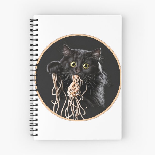 Item preview, Black Cat Eats Spaghetti designed and sold by Healio2.
