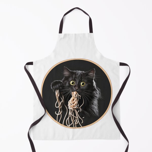 Item preview, Black Cat Eats Spaghetti designed and sold by Healio2.