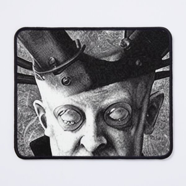 Item preview, Cyberpunk Aleister Crowley The Great Beast of Thelema Black and White Drawing as Cyber Wizard designed and sold by Ataraxia  Apparel.