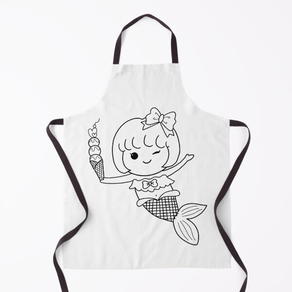 Item preview, mermaid coloring : mermaid and icecream for painting activity at home or at birthday party designed and sold by Tina-studio.