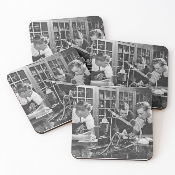 Item preview, High School Chemistry Lab Experiment Boy Macon Michigan High School 1940s designed and sold by Wabojeg.