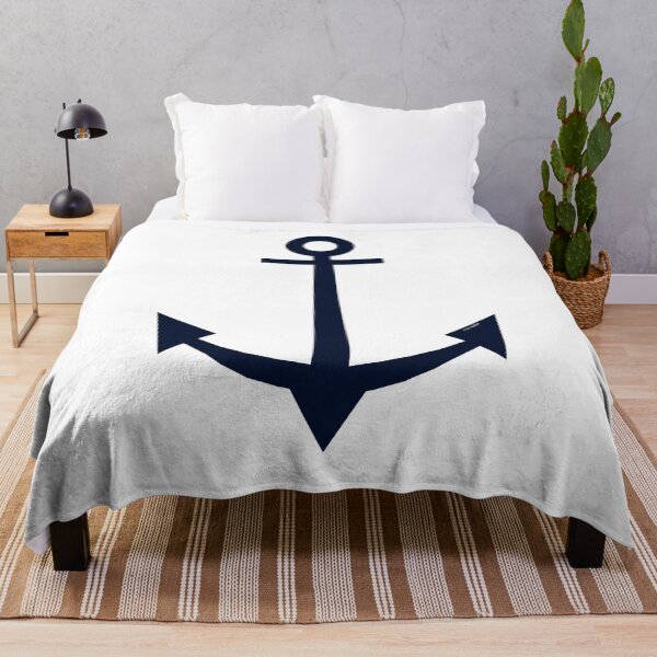 Item preview, Navy Blue Retro Anchor designed and sold by VintageArtByIda.