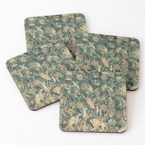 Item preview, Green Leaf Tapestry Motif with Birds and Animals designed and sold by ScavengerStyle.