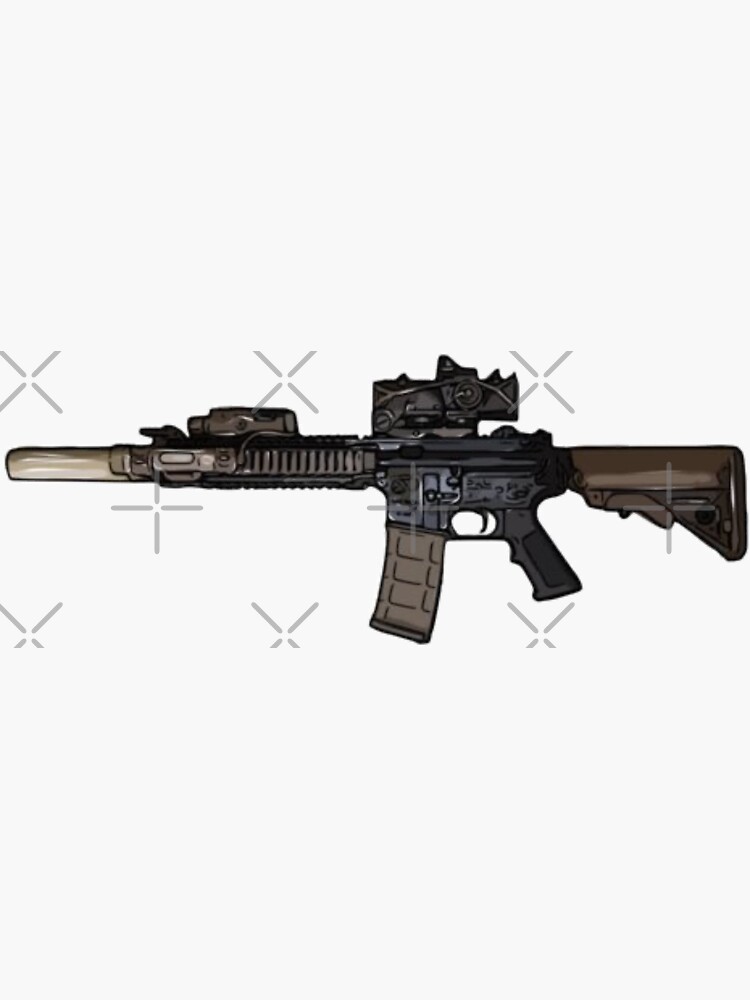 Imagen 3 de 3, Pegatina con la obra Fusil táctico, diseñada y vendida por TaxThisFedBoy.