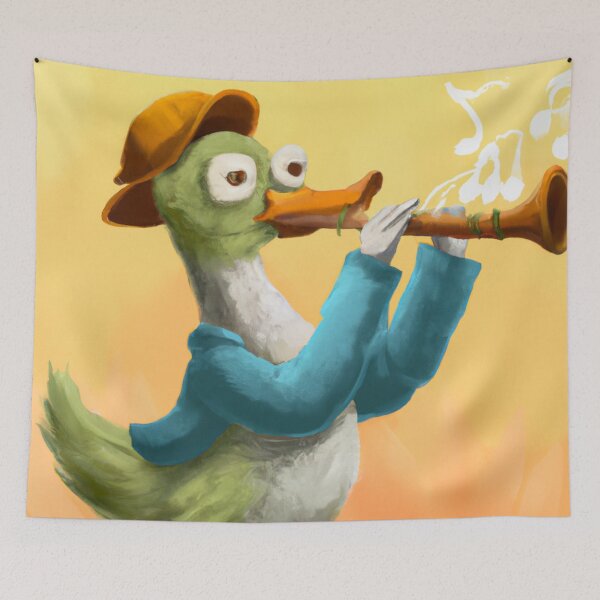 Item preview, Oboe Duck , Duck with Oboe , Oil Painting designed and sold by Color-Me-Blue.