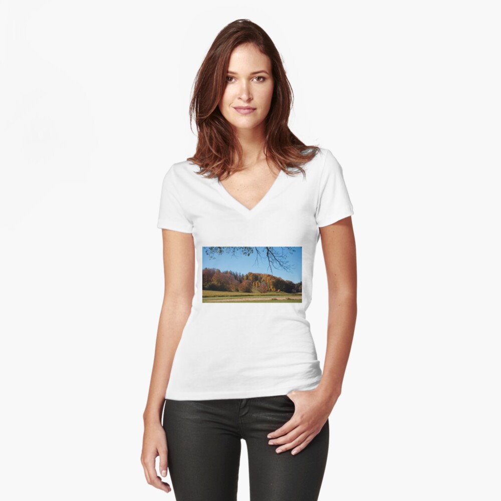 Item preview, Fitted V-Neck T-Shirt designed and sold by teruyalab.