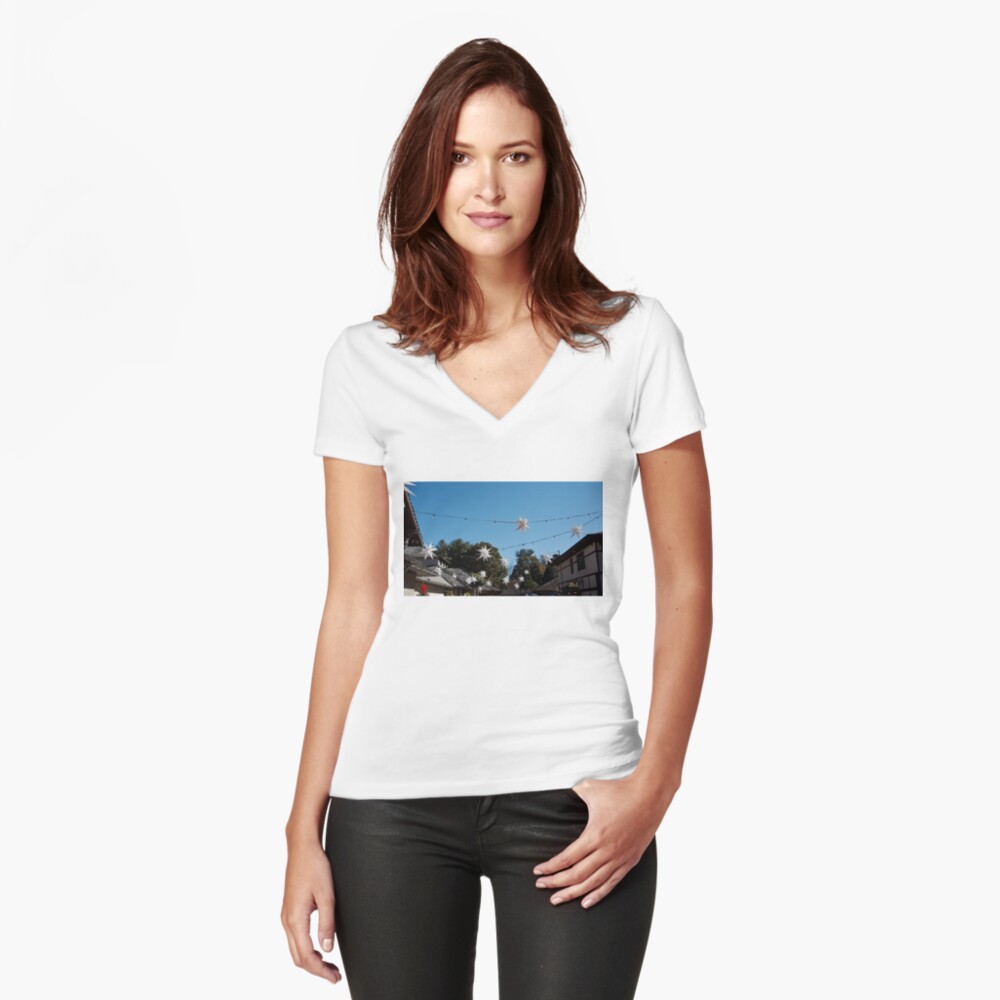 Item preview, Fitted V-Neck T-Shirt designed and sold by teruyalab.