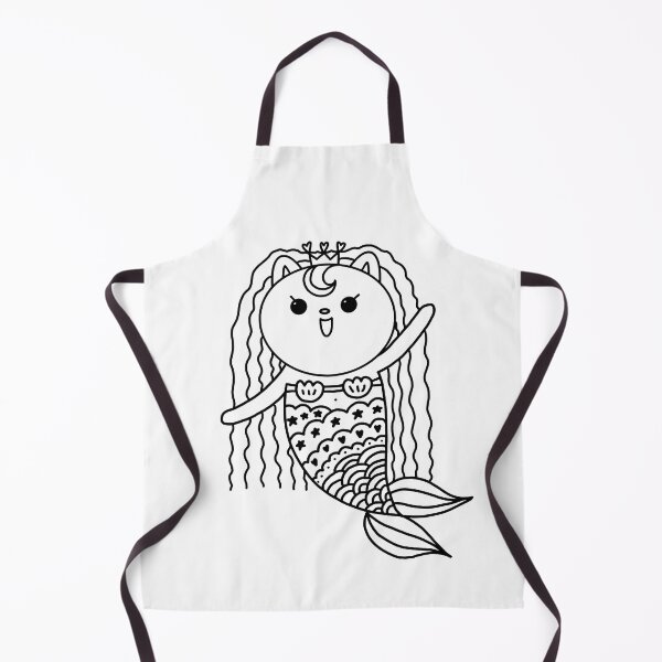 Item preview, mermaid coloring : cute cat mermaid for painting activity at home or at birthday party designed and sold by Tina-studio.
