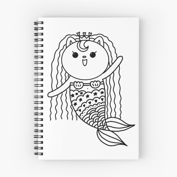 Item preview, mermaid coloring : cute cat mermaid for painting activity at home or at birthday party designed and sold by Tina-studio.