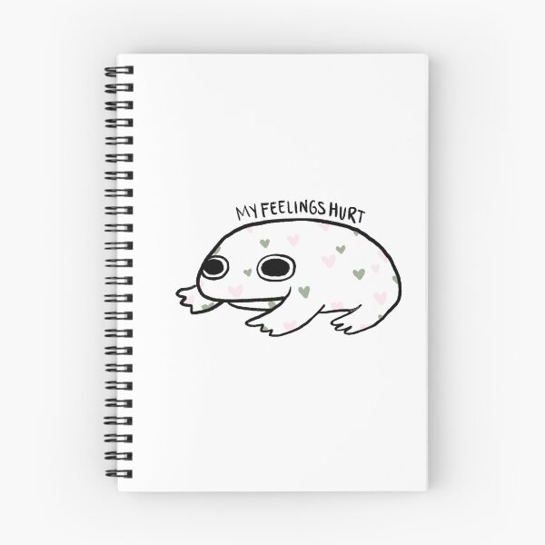 Item preview, My Feelings Hurt | White Crying Frog with Baby Pink and Sage Hearts designed and sold by iristocat.
