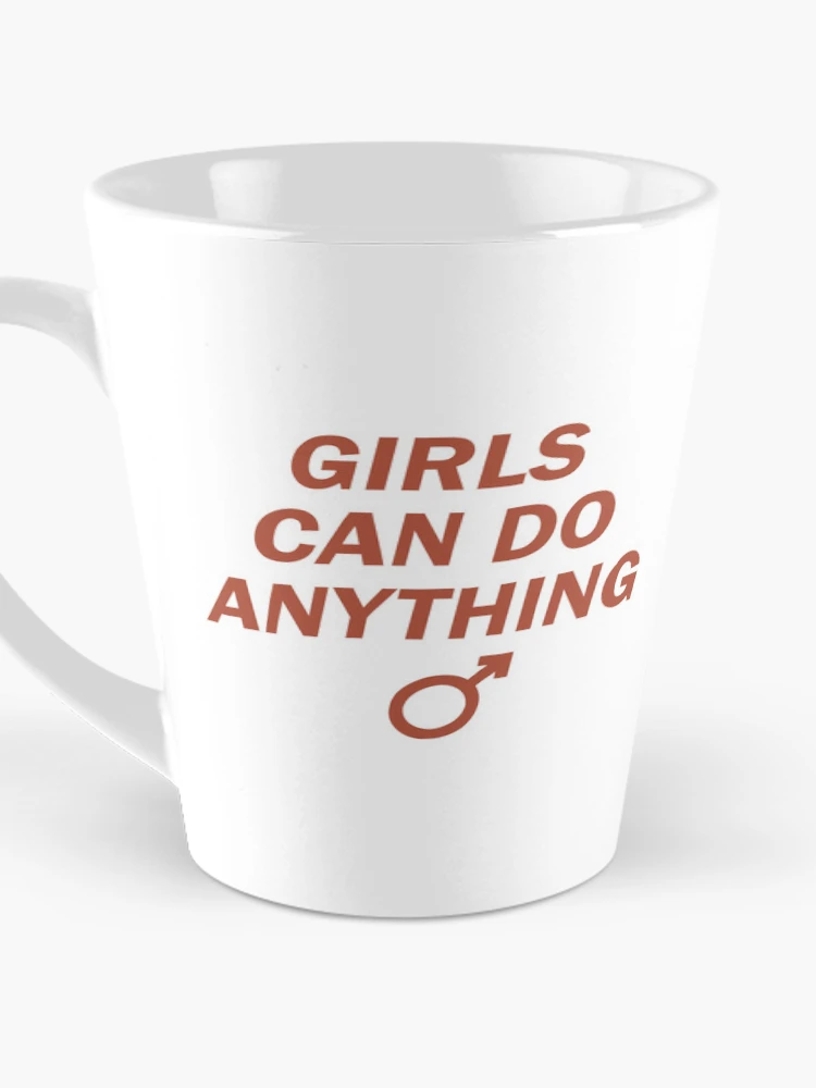 Thumbnail 3 of 4, Coffee Mug, GIRLS CAN DO ANYTHING ♂, retro red designed and sold by gardengrease.