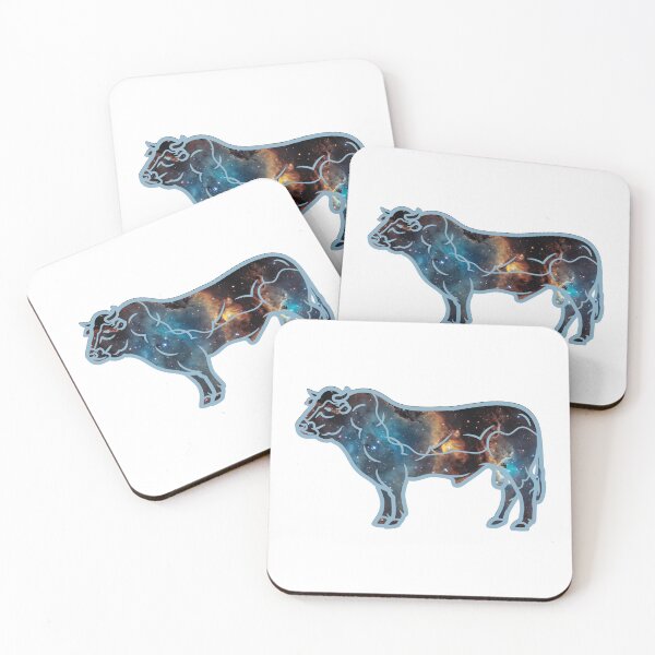Item preview, Galaxy stars Parthenaise Cattle Cow silhouette sticker designed and sold by FarmsteadAcers.