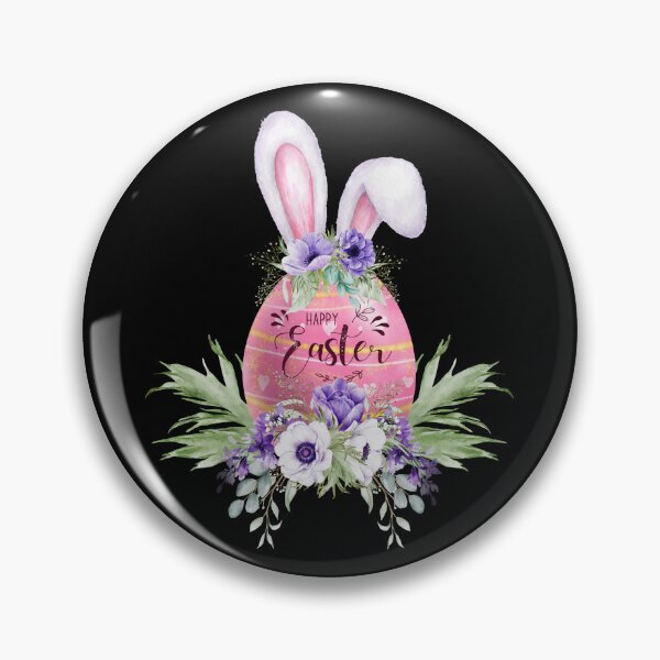 Item preview, Happy Easter features eggs with rabbit ears as the main element and decorated with flowers. Designed to be simple and not too cluttered. designed and sold by P-De-Design.