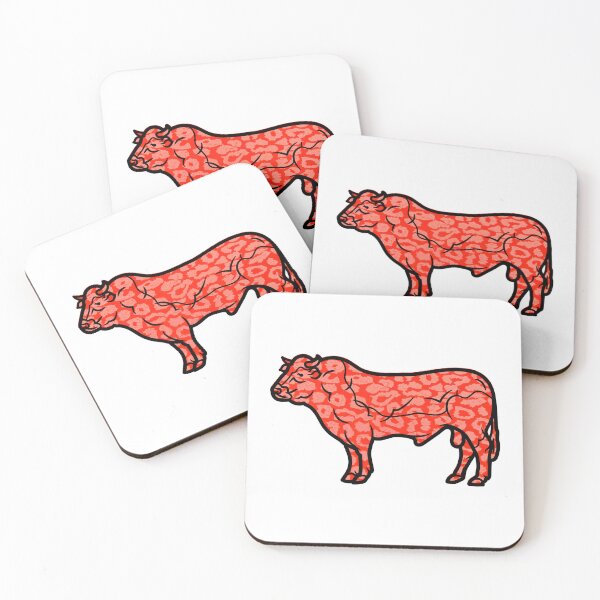 Item preview, Red pattern Parthenaise Cattle Cow silhouette sticker designed and sold by FarmsteadAcers.