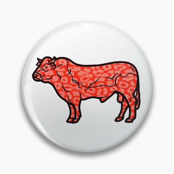 Item preview, Red pattern Parthenaise Cattle Cow silhouette sticker designed and sold by FarmsteadAcers.