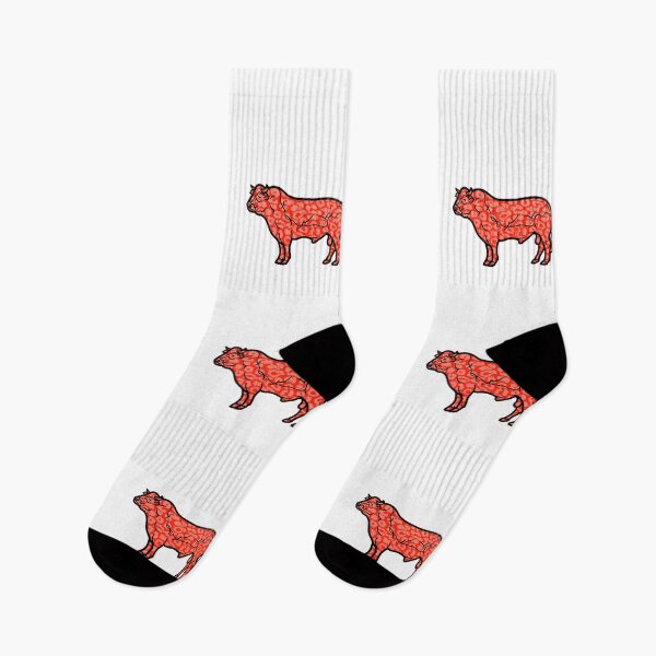 Item preview, Red pattern Parthenaise Cattle Cow silhouette sticker designed and sold by FarmsteadAcers.