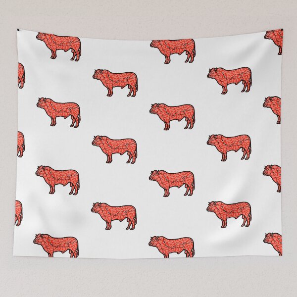 Item preview, Red pattern Parthenaise Cattle Cow silhouette sticker designed and sold by FarmsteadAcers.