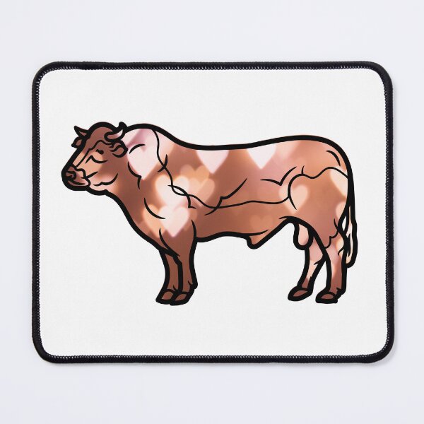 Item preview, Brown hearts Parthenaise Cattle Cow silhouette sticker designed and sold by FarmsteadAcers.