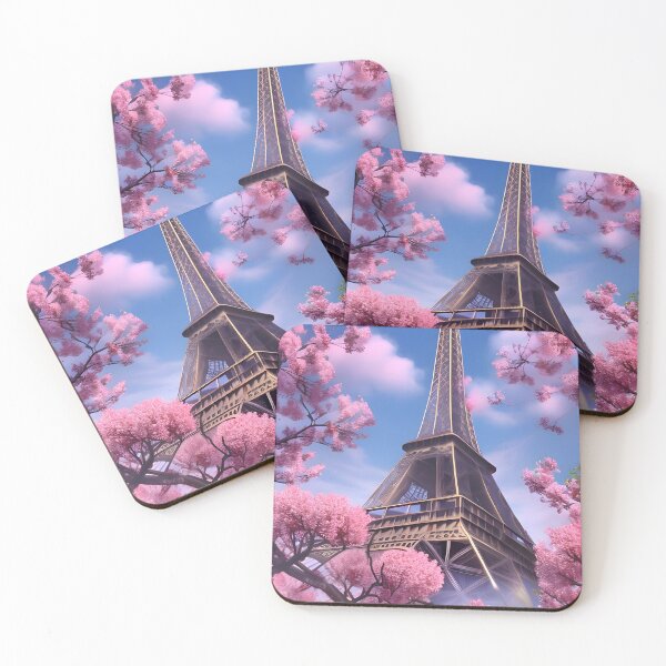 Item preview, Eiffel Tower with spring flowers designed and sold by DesertSkyPress.