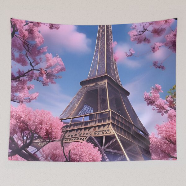 Item preview, Eiffel Tower with spring flowers designed and sold by DesertSkyPress.