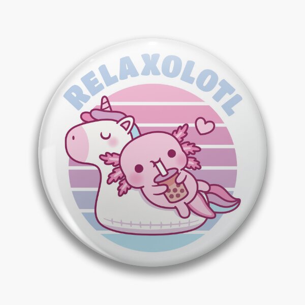 Item preview, Cute Axolotl Chilling On Unicorn Pool Float Relaxolotl designed and sold by rustydoodle.