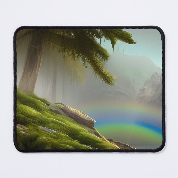 Item preview, Alpine lake with rainbow designed and sold by DesertSkyPress.