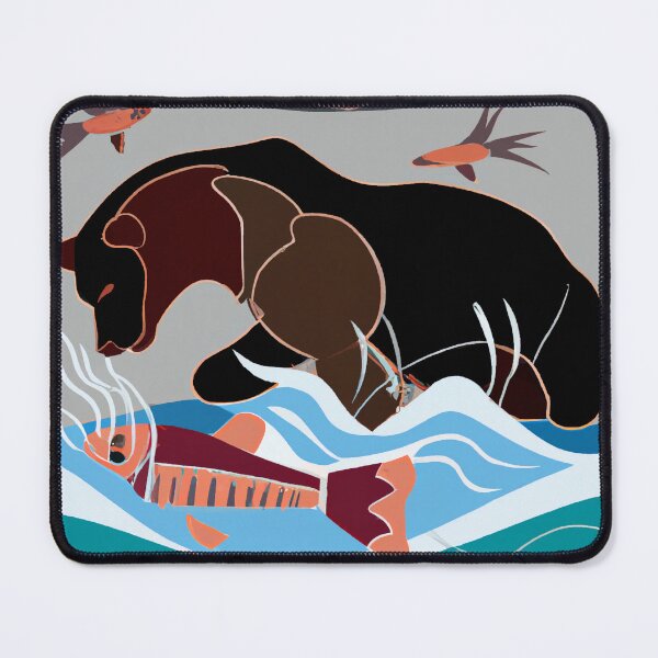 Item preview, Grizzly Bear Fishing for Salmon in a River designed and sold by GrizzlyMountain.