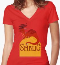 Smaug Women's Fitted V-Neck T-Shirt