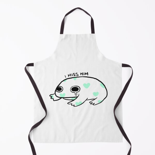 Item preview, I Miss Him | Cute White Frog with Teal Hearts designed and sold by iristocat.