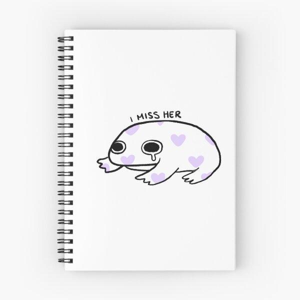 Item preview, I Miss Her | White Frog with Purple Hearts designed and sold by iristocat.