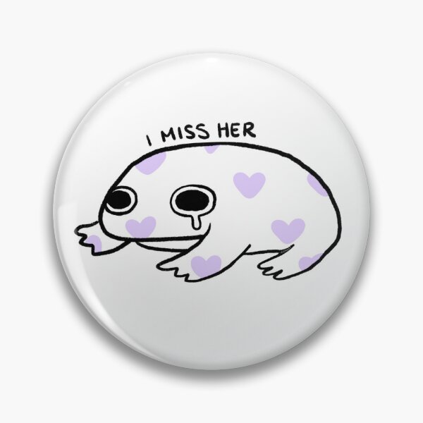 Item preview, I Miss Her | White Frog with Purple Hearts designed and sold by iristocat.