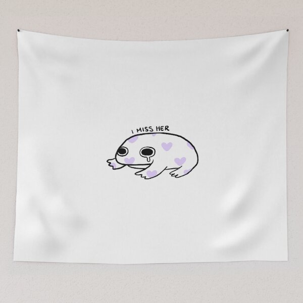 Item preview, I Miss Her | White Frog with Purple Hearts designed and sold by iristocat.