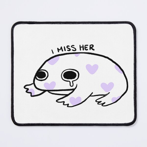 Item preview, I Miss Her | White Frog with Purple Hearts designed and sold by iristocat.