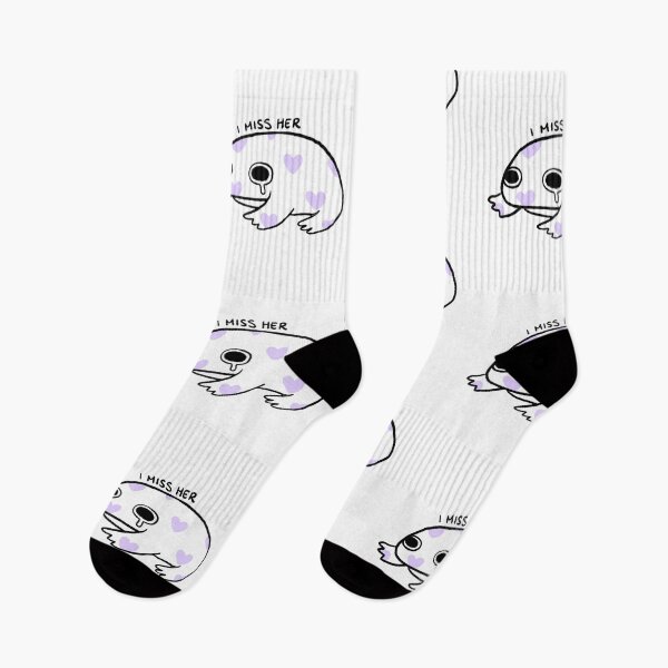 Item preview, I Miss Her | White Frog with Purple Hearts designed and sold by iristocat.