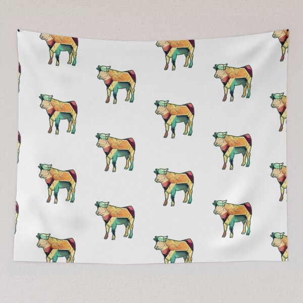 Item preview, Patrón abstracto Andorra Ganado Vaca silueta pegatina designed and sold by FarmsteadAcers.