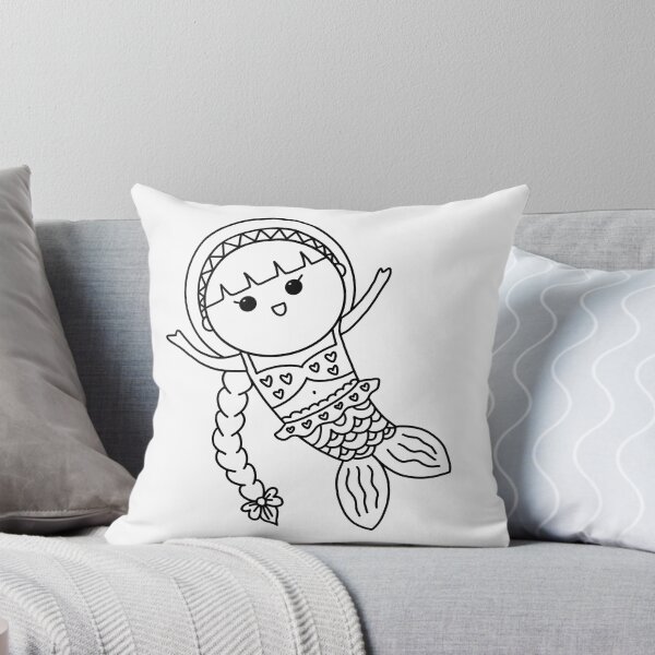 Item preview, diy mermaid coloring : cute pigtail mermaid princess activity at home  designed and sold by Tina-studio.