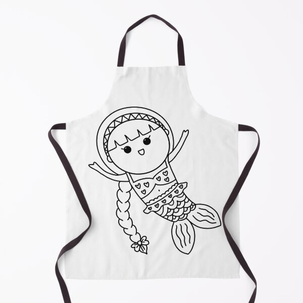 Item preview, diy mermaid coloring : cute pigtail mermaid princess activity at home designed and sold by Tina-studio.