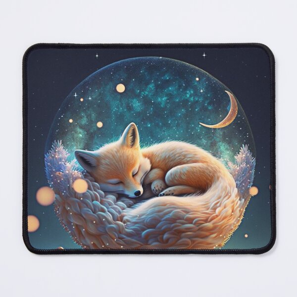 Item preview, Whimsical Fox Sleeping in a Globe Galaxy Stars Moon Nursery Art designed and sold by Winarrts.