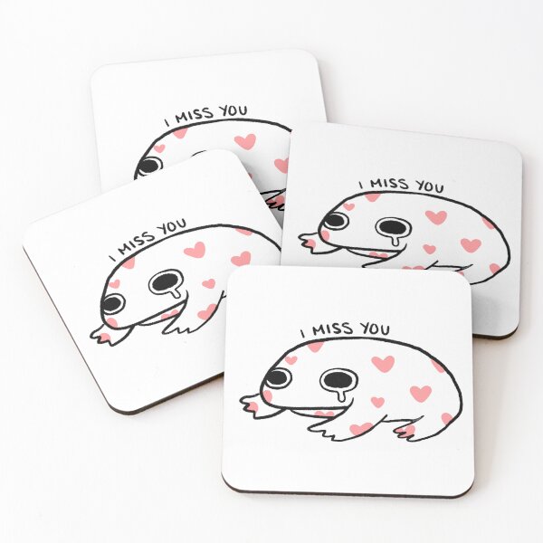 Item preview, I Miss You | Crying White Frog with Reddish Hearts designed and sold by iristocat.