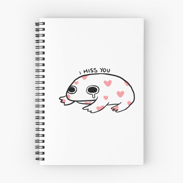 Item preview, I Miss You | Crying White Frog with Reddish Hearts designed and sold by iristocat.