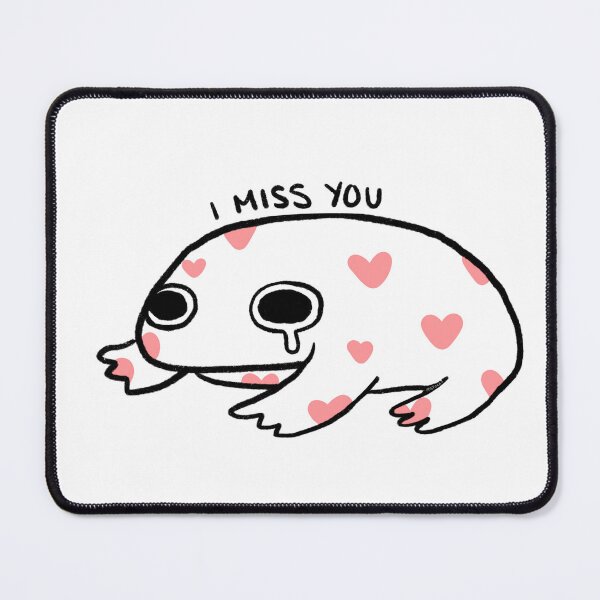 Item preview, I Miss You | Crying White Frog with Reddish Hearts designed and sold by iristocat.