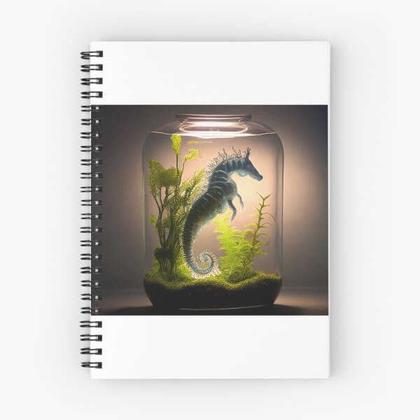 Item preview, Sea Horse in a Jar with Seaweed backlit ~ Created using Generative AI designed and sold by Roxane Bay.